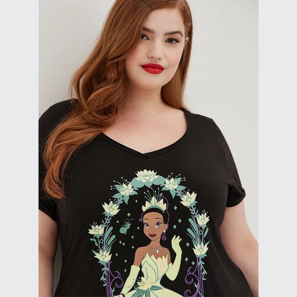 Torrid Roll Cuff Top - Disney Princess & The Frog Tiana Size 1 - Picture 2 of 5